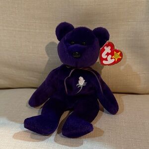 Ty Dark Purple Plush Bear princess Diana bear